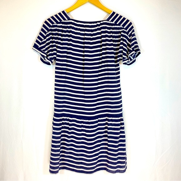 J. Crew 100% Silk dress, navy & white stripe, sheer dress, size XS - Picture 7 of 7